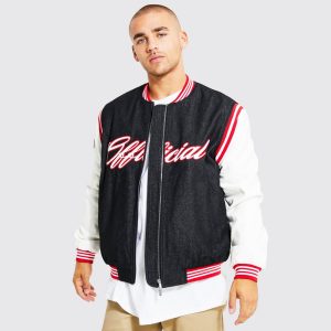 NFL Eagles Oversized Varsity PU Applique Jacket