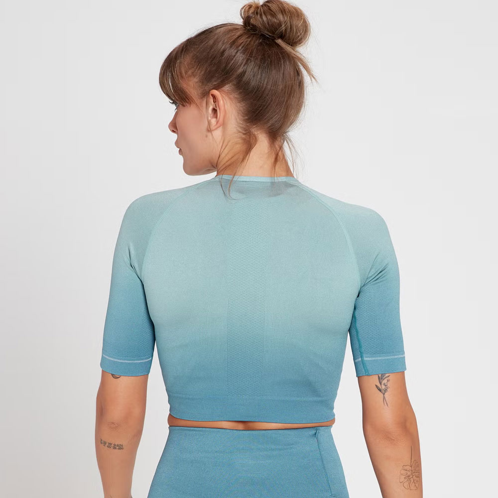 Ultra Seamless Crop Top - Stone Blue - Image 2