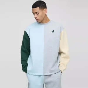Oversized Man Colour Block Sweatshirt
