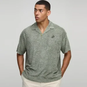 Oversized Textured Revere Polo
